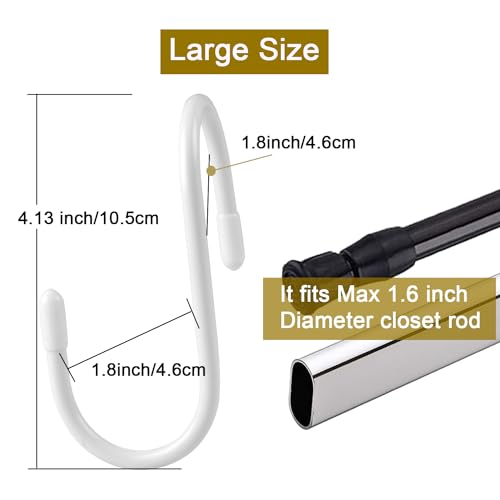 HiGift 12 Pack Purse Hanger for Closet, Unique Twist Design White Vinyl Coated Bag Hooks Organizer hanging, Large Closet Hooks Purse Organizer Holder for Hanging Purses,Handbag,Belt,Hat,Backpack,Jeans - color: White, size: 12 Pack