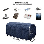 Armchair Caddy, Sofa Armrest Organizer with 14 Pockets, Waterproof Non Slip Recliner Remote Control Holder, Couch Chair Arm Storage for TV Remotes, Phone, iPad, Magazine, Books - color: Navy Blue