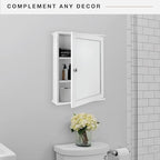 MCS 23x18 White Medicine Cabinet Organizer, Wall Mounted Bathroom Cabinet for Over-The-Toilet Storage, Bathroom Furniture & Restroom Organizer - size: 23x18 1-Door