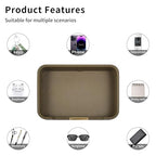 Luxury Leather Valet Tray Desktop Storage Organizer,Bedside Vanity Catchall Tray Nightstand Caddy Holder for Cosmetic,Jewelry,Watch,Keys,Phone,Wallet,Remote Controller,Pen,Olive Green - color: Olive Green