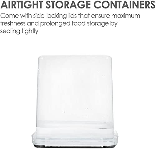 Vtopmart Food Storage Containers 2.5L / 84.5oz, 4 Pieces BPA Free Plastic Airtight Canister for Flour, Sugar, Baking Supplies, with 4 Measuring Cups and 24 Labels, Black - color: Black, size: 2.5L