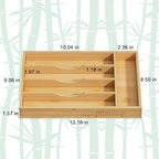 Bamboo Utensil Organizer for Kitchen Drawers, Utensil Tray and Cutlery Silverware Holder,Wood Drawer Dividers with 5 Slots（2 pack） - size: 5 Slots - 2 Packs