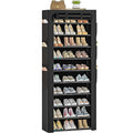 OYREL Large Shoe Rack, Black, 6 Side Pockets, 23.6" Wide x 11.4" Deep x 68.9" Tall, 36-41 Pairs of Shoes - color: Black