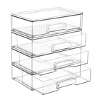 Vtopmart 12.1''W Clear Stackable Storage Drawers,4 Pack Acrylic Plastic Organizers Bins for Makeup Palettes, Cosmetics, and Beauty Supplies,Ideal for Vanity, Bathroom,Cabinet,Desk Organization - style: 4pack Wide