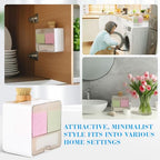 2-pack Wall-mounted Dishwasher Pod Container with Lid, White 3 Compartment Dishwasher Pod Holder for Kitchen & Laundry Room Organization, Space-saving Acrylic Dispenser Box