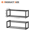 Homeiju Hanging Shoe Organizer,2 Pack Wall Mounted Shoe Rack Holds 12 Pairs,Space Saving Metal Wall Shoe Rack,Hanging Shoe Rack Shoe Holder for Small Space,Entryway,Closet,RV,Camper（Black - color: Black