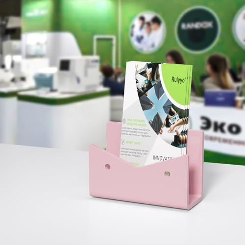 Mail Organizer Envelope Holder - Pink Acrylic Mail Holder Countertop Vertical Desk Organizer Small File Bill Document Notebook Letter Sorter for Home School Office Supplies - color: Pink, size: 1 Compartment
