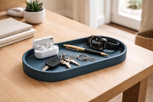 Happitasa Premium 12” x 5” Silicone Vanity Tray | Sink and Surface Organizer with Sturdy Non-Slip Base | Heat Safe, Dishwasher Safe (White) - color: White
