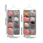 Dual Sided Hanging Closet Organizer Durable Socks Stocking Clothes Bra Accessories Storage Bag With 16 Large Pockets (Nylon Mesh Pockets)