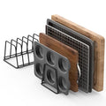Cutting Board Organizer Kitchen Organizer Rack for Cutting Board, Bakeware, and Cookie Sheet, 5-Slot Heavy-Duty Steel Cookware Holder,Rust-Resistant with Anti-Slip Feet (2, Small) - size: Small（2PCS）