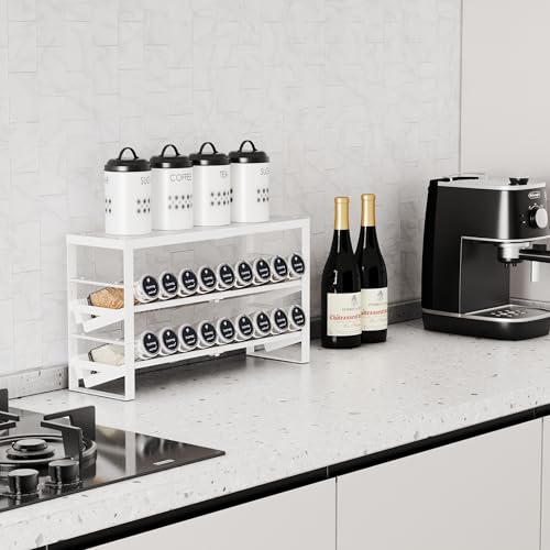 Jojocross Expandable, Stackable, Adjustable Spice Rack kitchen Organizer,Metal Pantry Storage Shelves - Multi-Tier Shelf for Cabinet, Countertop, Pantries, Cupboard or Wall Mount,White - color: White, size: 3 inclined shelves /1 flat top shelf