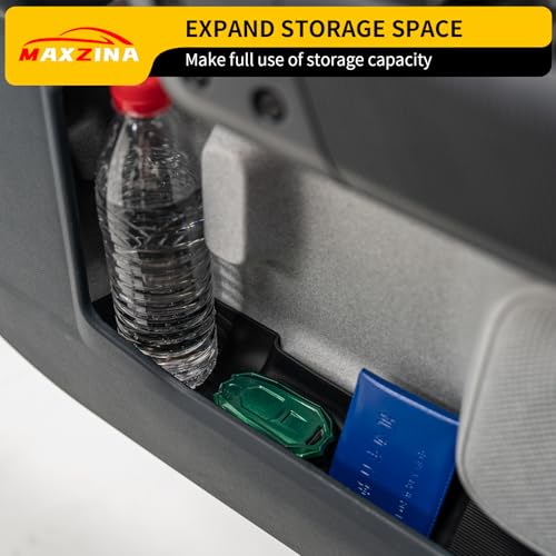 Door Side Storage Tray Compatible with 2022-2025 (Not fit 2026) Ford Maverick Side Door Storage Box Car Side Organizer Phone Pocket Silicone Front & Rear 4PCS Maverick Accessories (Black) - color: Black