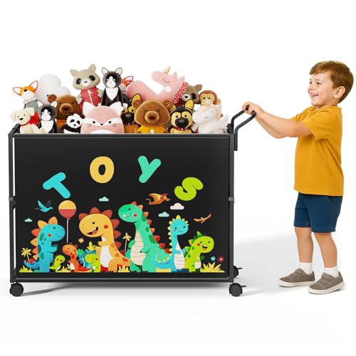 BBLIKE Toy Box for Kids - 200L Extra Large Toy Chest Storage with Wheels for Boys and Girls, Toy Organizer Bin for Stuffed Animals, Toy Basket for Bedroom, Nursery, Living Room, Playroom, Black - color: Black