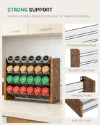 NESAPTO Spice Rack Organizer for Cabinet, Wooden 4 Tier Vertical Seasoning Organizers for Kitchen Pantry, Countertop/Wall Mount, Holds 24 Spice Jars (No Jars Included),12.2" W × 9.4" H - size: Holds 24 Jars, 12.2"W × 9.4"H
