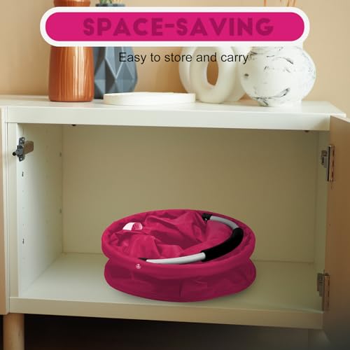 Cleaning Caddy for Cleaning Supplies,17L Cleaning Supply Caddy with Handle Foldable Cleaning Supplies Organizer Bucket Cleaning Products Organizers for Home, Garden (Rose Red) - color: Rose Red