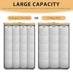 Odonata Large Toilet Paper Storage Basket with Lid, Slim Toilet Paper Organizer, Hold up to 20 Regular Rolls or 15 Mega Rolls. (Grey, 49L) - color: Grey