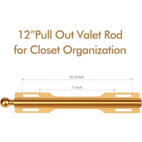 FIRJOY 12" Valet Rod for Closet Pull Out (1 Pack, Orange) - color: Orange, size: 1 Pack