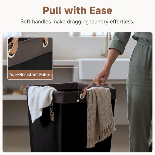 StorageWorks 160L Laundry Basket with Wheels, Large Rolling Hampers for Clothing Organizer, Dirty Clothes Basket for Hotel, Home, Closet, Dorm, Black - color: Black, size: 160L