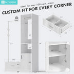 PatioPerk Closet System,Closet Organizer with Hanging Rods & Storage Shelves,Wardrobe Clothes Rack with Drawers and coat tree, Modern Garment Rack for Dressing Room, Hallway, White