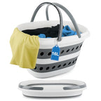 16L Collapsible Laundry Baskets with Handles, Small Laundry Hamper Plastic for Clothes Baby Kits, Pop-Up Clothes Hamper Plastic Bin Storage Basket Organizer for Dorm Room Essentials Camper Accessories - size: 16L