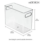 mDesign Plastic Tall Food Storage Organization Container Bin with Handles for Kitchen, Pantry, Cabinet, Fridge/Freezer, Countertop - Organizer for Snacks/Appliances, Ligne Collection, 8 Pack, Clear - size: 10 x 5 x 8 (Pack of 8)
