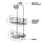 Epicano Shower Caddy Hanging, Anti-Swing Over Head Shower Caddy Rustproof with Hooks for Towels, Sponge and More, Matte Black - color: Matte Black