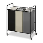 3 Section Laundry Hamper, 120L Large Rolling Laundry Sorter Cart, Laundry Basket with Lockable Wheels & Removable Bags, Laundry Room Organization for Dirty Clothes Storage - size: 3 Section Bags