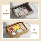 Briwooody Acrylic Drawer Organizer Clear Desk Drawer Organizer Trays with Adjustable Compartments Desk Accessories for Office Stationery Makeup Silverware Bathroom(Adjustable) - style: Adjustable