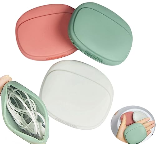 Silicone Headphone Organizer-Data Cable Storage Case-Mini Key Box-Portable Wired Headphone Organizer(Red-Grey-Green-3PCS) - color: Red-Grey-Green