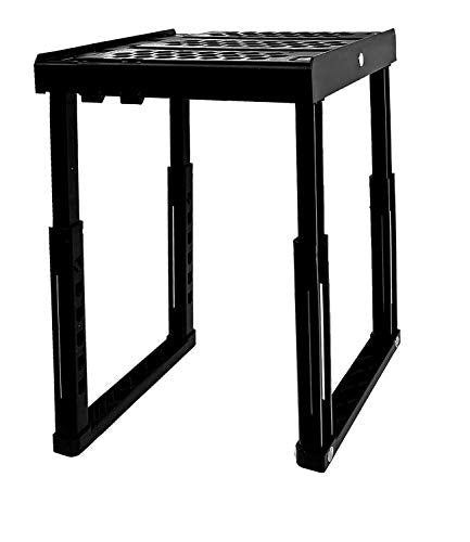 Piffny Locker Organizer Shelf， Adjustable Width and Height, Stackable, Ideal Locker Shelf for School, Office, Gym Lockers, or Even Kitchen Cabinets & Under Sink Organization (Black) - color: Black