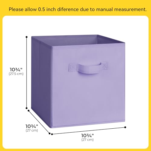 Cupic Cupid 11 Inch Storage Cube, Fabric Cube Storage Bin with Handles, Storage Cube Organizer for Clothes and Toys, Collapsible Cube Bins for Closet, Shelves, Nursery, 6-Pack, Purple Gradient - color: Purple Gradient, size: 11 Inch