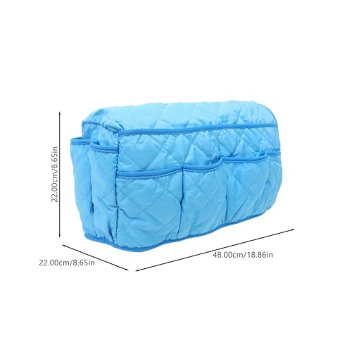 VOSAREA Sofa Armrest Organizer Bag Remote Control Holder and Storage Pockets for Couch Recliner and Armchair Spacious Lightweight and Easy to Clean for Remote Cables and Essentials - color: Blue