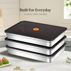 Stainless Steel Food Storage Containers with Airtight Lids, 3 Pack Leakproof Meal Prep Containers, Reusable Bento Boxes for Food, Dishwasher & Freezer Safe Containers for Fruits, Snacks, Leftovers - color: 3-piece set (with sealing cover)