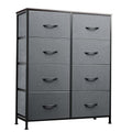 WLIVE Fabric Dresser for Bedroom, Tall Dresser with 8 Drawers, Storage Tower with Fabric Bins, Double Dressers, Chest of Drawers for Closet, Living Room, Hallway, Dark Gray - color: A-dark Grey, style: General