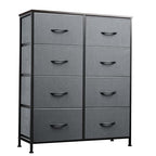 WLIVE Fabric Dresser for Bedroom, Tall Dresser with 8 Drawers, Storage Tower with Fabric Bins, Double Dressers, Chest of Drawers for Closet, Living Room, Hallway, Dark Gray - color: A-dark Grey, style: General