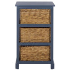 SAFAVIEH Home Collection – Halle Blue 3-Drawer Basket Storage Side Table, Coastal Accent Design, Fully Assembled (AMH5738H) - color: Blue