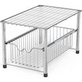 DecoBrothers Stackable Under Sink Organizer with Sliding Basket, Chrome - color: Chrome