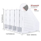 Marte Vanci Collapsible Magazine File Holder with 4 Vertical Compartments, Binder Holder for Desk, Desktop Binder Organizer for Notebook, Documents, Book, School Office Supplies(Light Gray) - color: Light Gray 4 Compartments