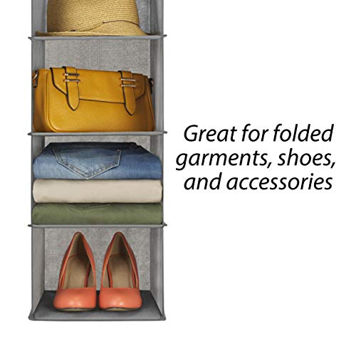 Whitmor 5 Section Closet Organizer - Hanging Shelves with Sturdy Metal Frame - color: Grey, size: 5 Section