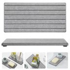 Razborci 2PCS Instant Dry Diatomite Stone Counter Makeup Tray Organizer, Fast Drying Caddy Kitchen Sponge Holder Mat, Bathroom Vanity Toothbrush Bottle Dispenser Soap Dish Rack, Light Gray, 8"x 3.8" - color: 2pcs - 8"x 3.8" - Light Gray