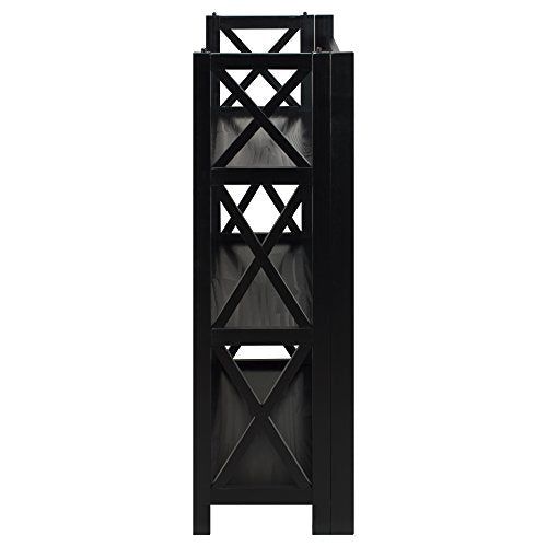 Casual Home Montego 3-Shelf Folding Bookcase, Black - color: Black, size: 3-Shelf Stackable