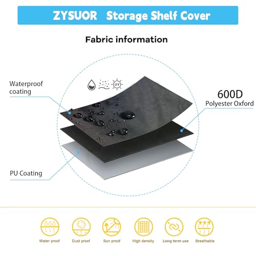 Wire Rack Cover 40"W x 18"D x 72"H – Heavy Duty Waterproof Dustproof Shelving Cover with Clear PVC Front & T-Zipper, Black Oxford Storage Organizer for Home, Laundry or Basement (No Shelves) - size: 40"Wx18"Dx72"H
