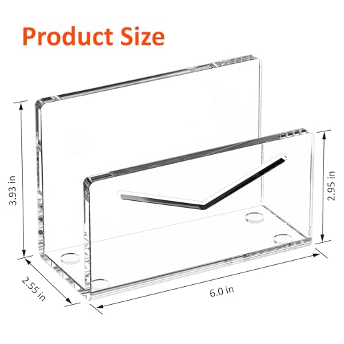 FUCDTEFC Acrylic Mail Holder, Clear Acrylic File Letter Organizer, Vertical Envelope Mail Holder for Desk, Lightweight Countertop Bill Holding Sorter Letter Invoice Stand for Home Office School - size: 1 Section Clear