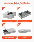 VEVOR Under Bed Storage with Lids, 31.7 x 15.9 x 6.1 Inch, 48L Large Underbed Clothes Storage Containers, Low Profile Gray Under Bed Drawer Shoe Organizer Bins Box for Blanket Shoe Bedroom, 2 Pack - style: A