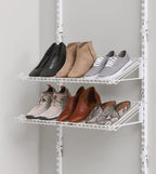 Rubbermaid Customizable Wall Mount Shoe Shelf, White, for Home/House/Closet/Laundry/Linen Organization - style: Shoe Shelf