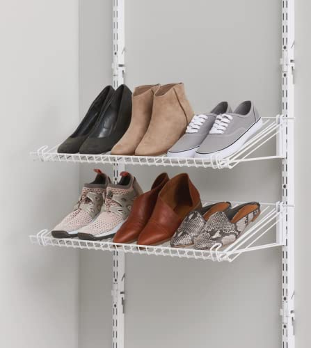Rubbermaid Customizable Wall Mount Shoe Shelf, White, for Home/House/Closet/Laundry/Linen Organization - style: Shoe Shelf