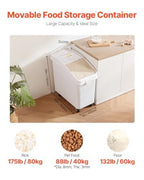 VEVOR 27 Gallon food storage containers 500 Cup Ingredient Bin with Scoop and Sliding Lid Commercial Food Container Ideal for rice storage, dog food container, flour, and sugar containers, White - size: 27 Gallon