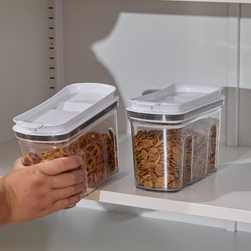 FreshKeeper Food Dispenser Set, Airtight Food Storage Container with Lid 1.5L,2PCS BPA-FREE Plastic Pantry Organization Canisters for Nuts Quinoa Coffee and More Dry Food in Kitchen - color: 2PACK-1.5L