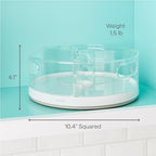 YouCopia Crazy Susan Lazy Susan Organizer, 3 BPA-Free Removable Clear Bins with Handles, Rotating Storage Turntable for Kitchen Cabinet, Pantry and Bathroom Organization - size: 3 Bins