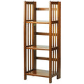 Casual Home 3-Shelf Folding Bookcase (14" Wide)-Honey Oak - color: Honey Oak